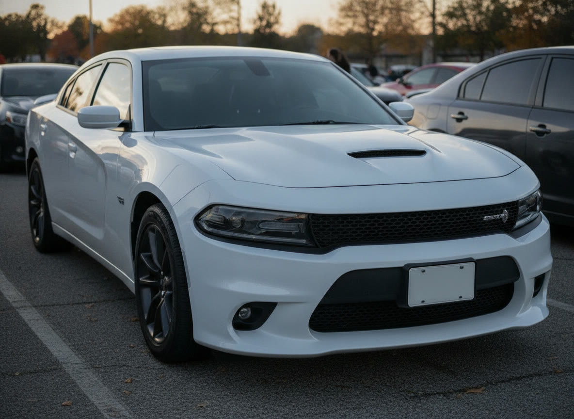 AI preview: the same Charger in factory white paint